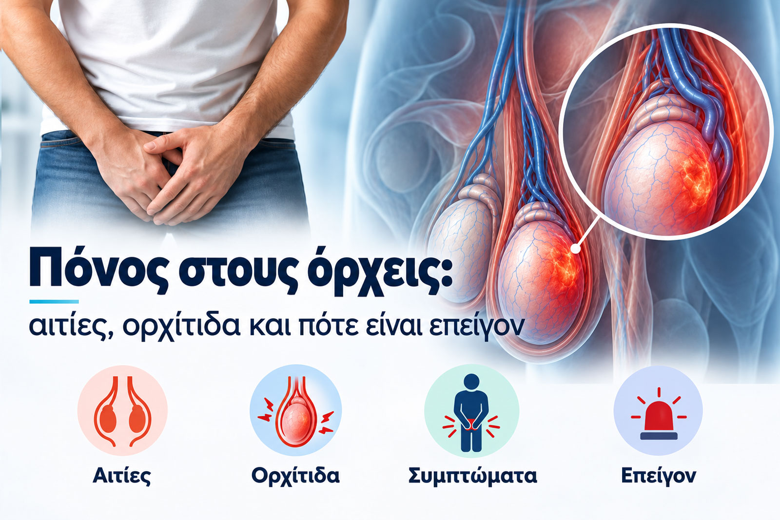 Πόνος στους όρχεις: αιτίες, ορχίτιδα και πότε είναι επείγον